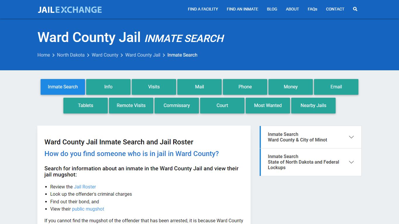 Inmate Search: Roster & Mugshots - Ward County Jail, ND